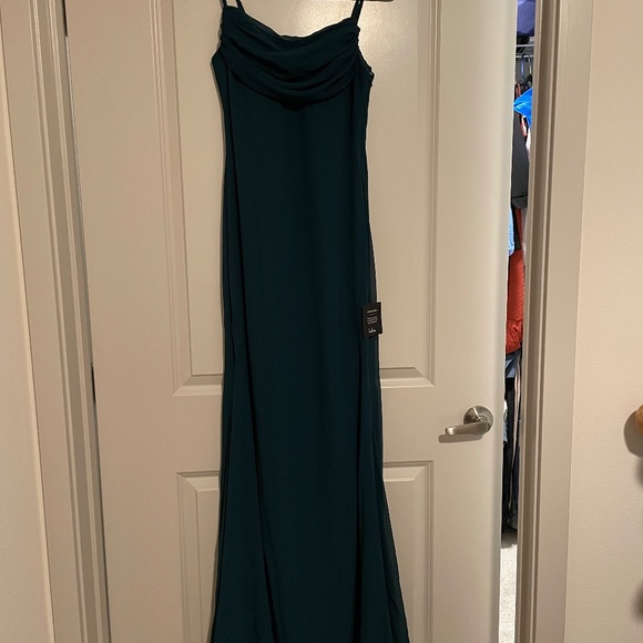 Lulu Captivated Emerald Green Cowl Neck Maxi Dress - Picture 6 of 6